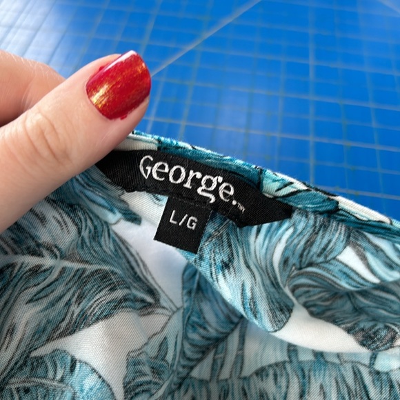 Blue/Teal Faux Wrap Dress - Picture 6 of 6